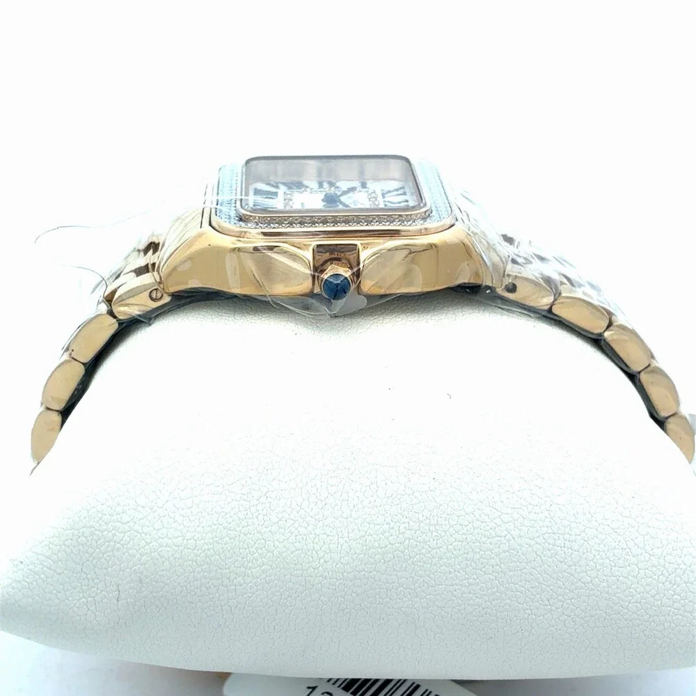 Gevril Milan Gold Plated Diamond Bezel Quartz White Dial 12112B Ladies Watch